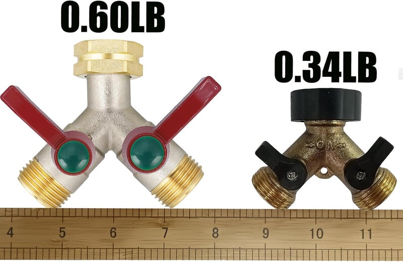 EJW Hose splitter, 2 way hose splitter, Garden hose splitters,Faucet splitters, Outdoor Faucet Splitter, 2 way Hose connector,Brass splitter 3/4” GHT Threads - Image 3